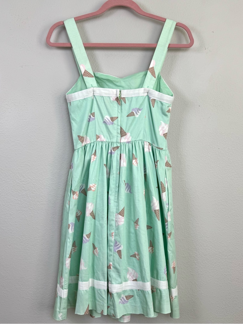 Bea & Dot ModCloth Sweetest Treat Ice Cream Cone Dress S Mint Green Pinup Retro - Picture 5 of 14